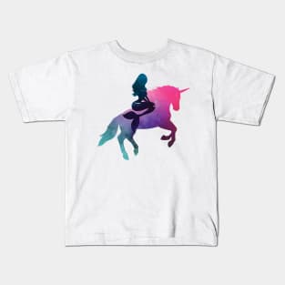 Mermaid Riding Unicorn Kids T-Shirt